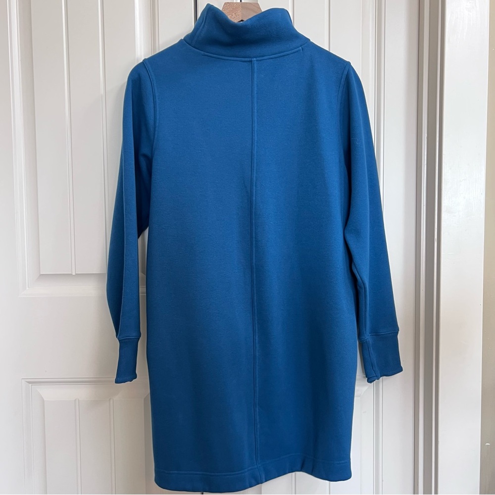 Athleta Womens Cozy Karma Mock Neck Sweatshirt Fleece Dress in Blue, Size S - Picture 9 of 10